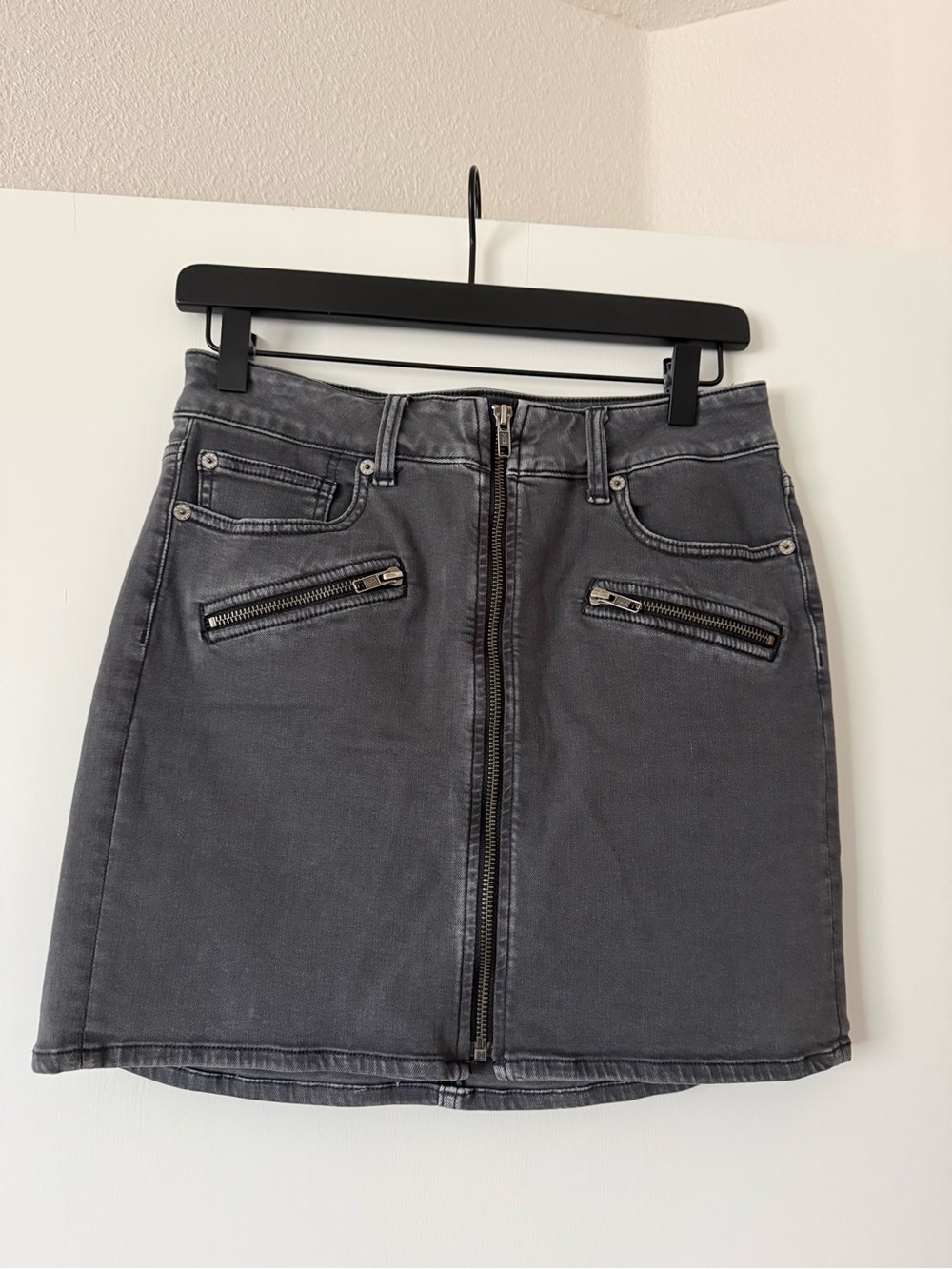 Charcoal Stretch Mini Skirt